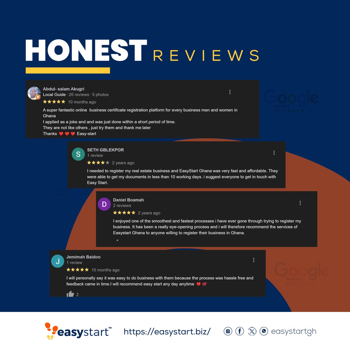 Don't just take our word for it, some of our clients shares their experience with #Easystart #testimonial #review #highlights #honesty #honestreview
David and Wizkid Ejisu infinixNote40