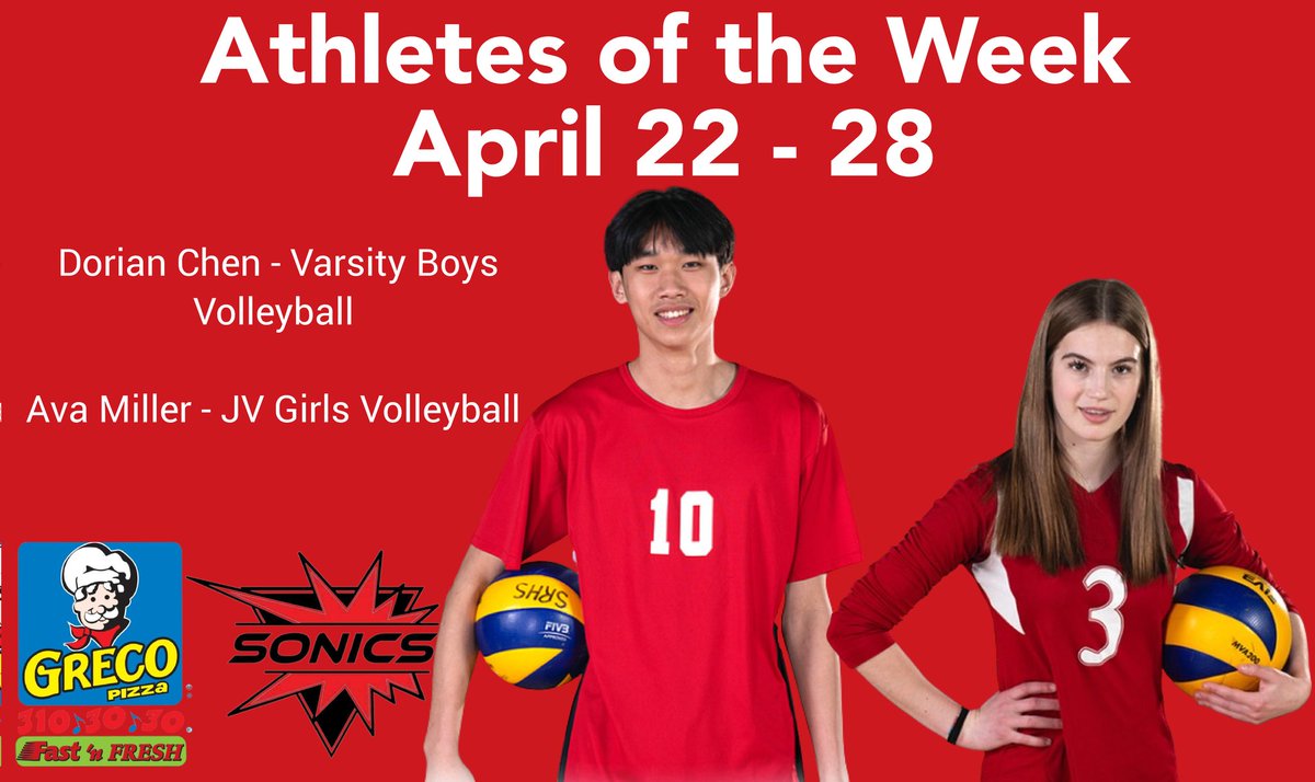 Congratulations Athletes of the Week Dorian Chen and Ava Miller!