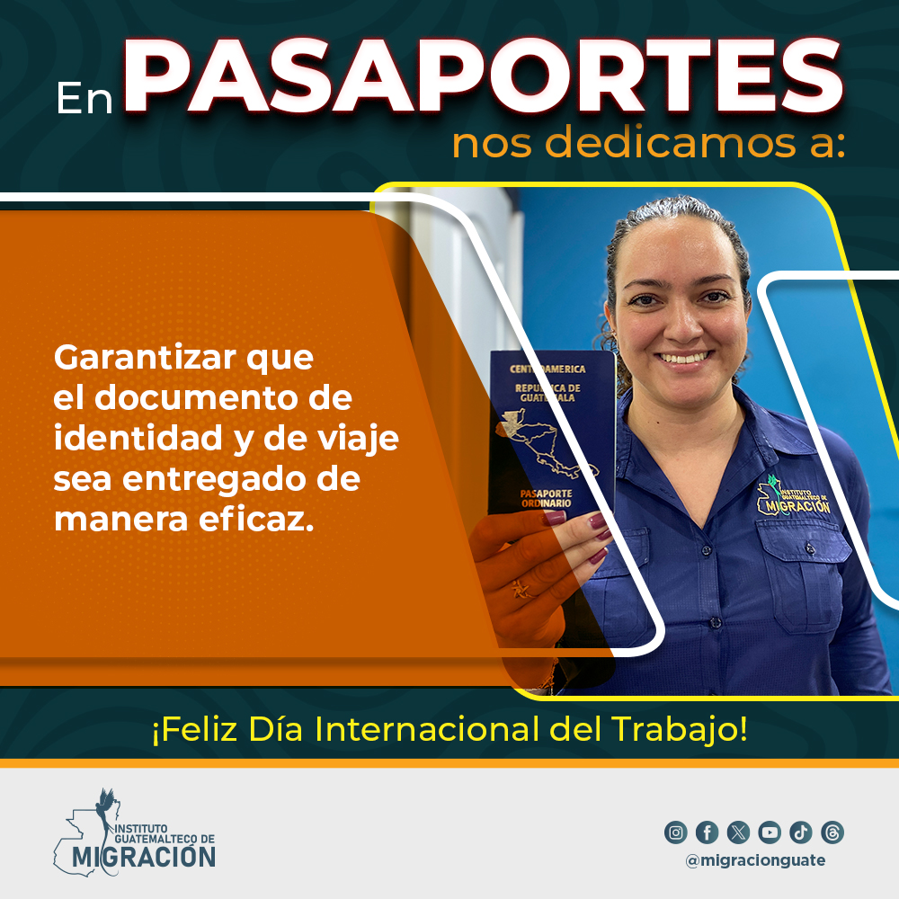 #1DeMayo | En pasaportes nos dedicamos a garantizar que el documento sea entregado de manera eficaz. ¡Feliz Día Internacional del Trabajo!
