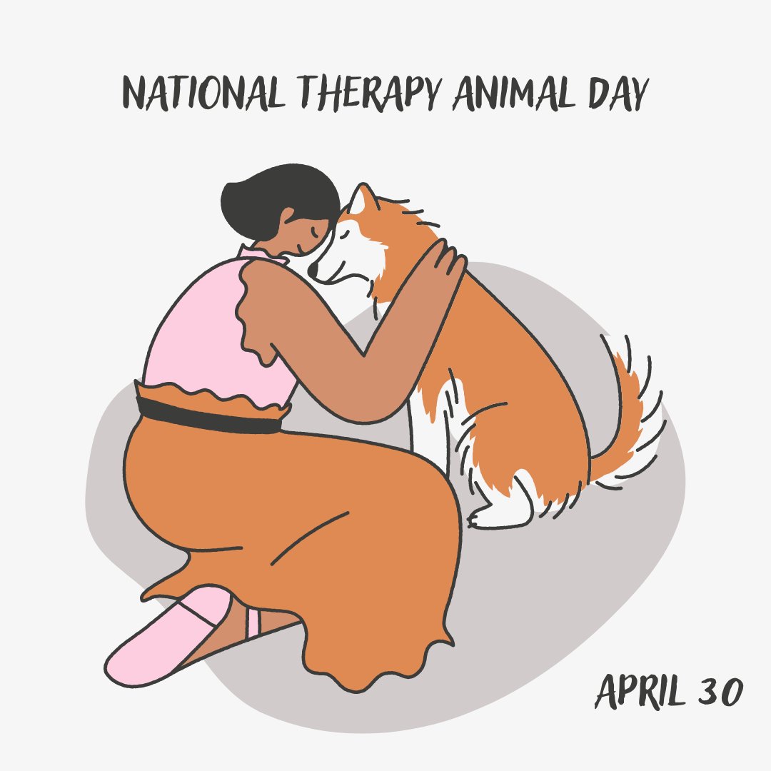 Today we celebrate the amazing work done by therapy animals who bring comfort and joy to so many people in need. Let's give a big thank you to all the furry (and non-furry) heroes out there! #TherapyAnimalDay #SpreadPositivity