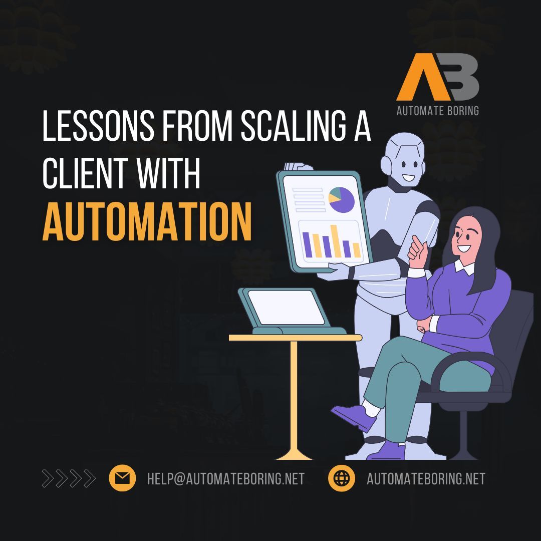 Learn from the mistakes and successes of others who have increased transactions from 5,000 per month to 5,000 a day with AI Automation. Visit AutomateBoring.net to learn more and take the first step toward efficiency and scalability! Don't let manual tasks hold you back!