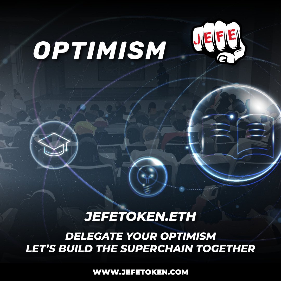 📢 Hey #JEFES! Exciting news! You can now delegate your Optimism to jefetoken.eth and have a say in voting on proposals from Optimism Collective! Let's join forces today and build the Superchain together! 💪 #Optimism #GetInvolved #Superchain

✨ vote.optimism.io/delegates/jefe…

📢 ¡Hola