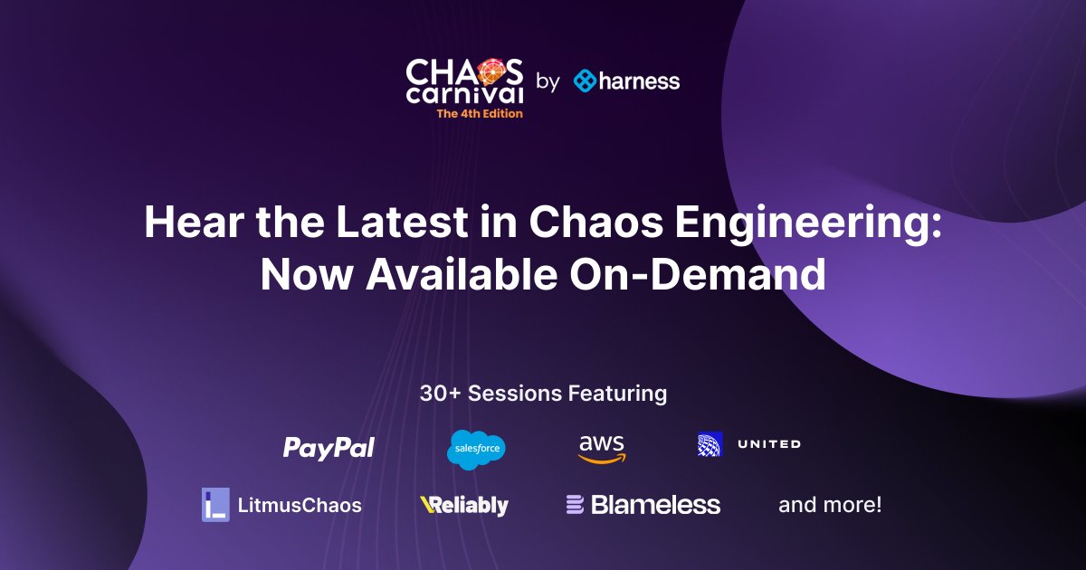 Thank you to everyone who attended Chaos Carnival 2024! 🎡 🎆 Whether you couldn't attend or want to revisit all the amazing sessions on Chaos Engineering, we are now ON DEMAND for a limited time! bit.ly/42pKu5l