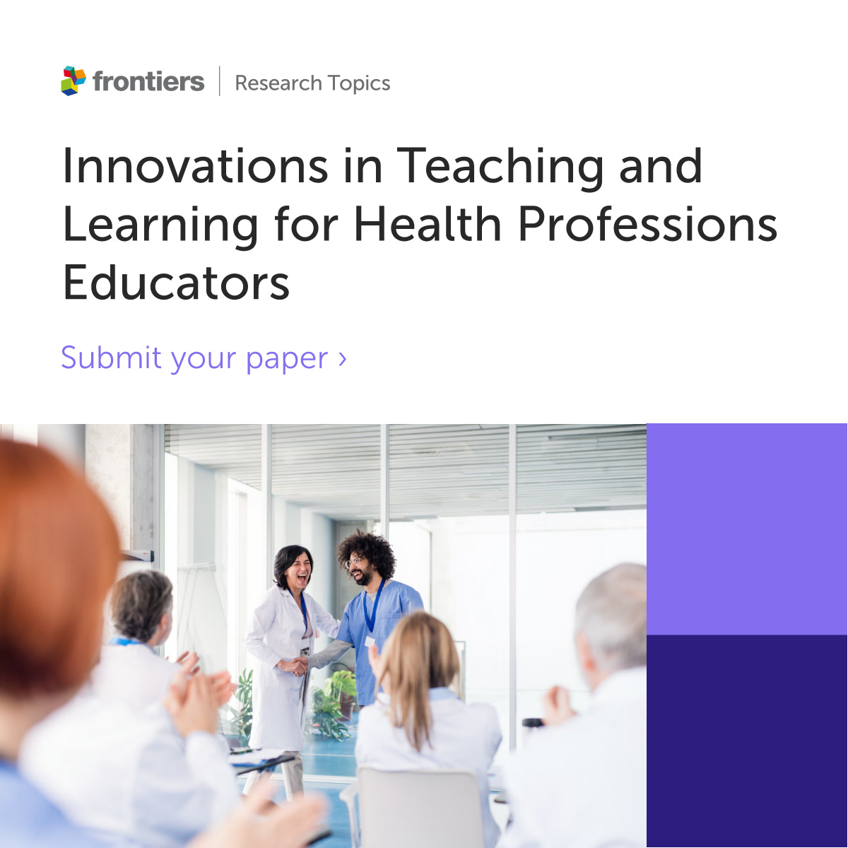 📢 Call for papers! Submissions are open for 'Innovations in Teaching and Learning for Health Professions Educators' Edited by Roger Edwards, Bobbie Ann Adair White @_BAAW_, and Ardi Findyartini @ArdiFindyartini Contribute or find out more ➡️ fro.ntiers.in/64130