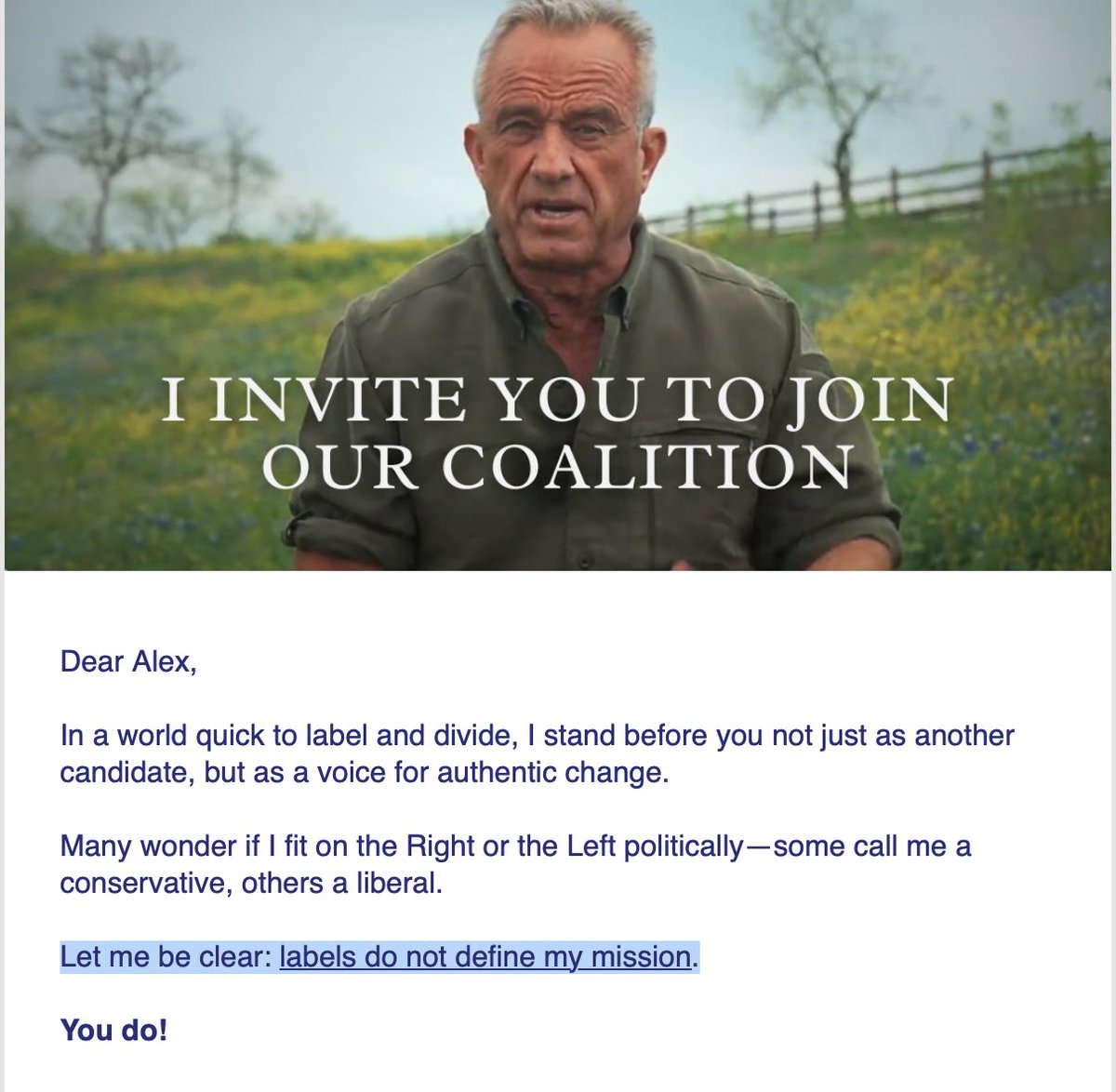People think I'm joking when I say RFK Jr. is running as Bizarro No Labels, but it's real...