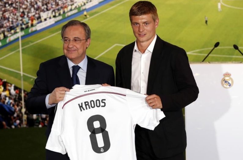 Buen momento para recordar que Florentino Pérez fichó a Toni Kroos del Bayern por 25 míseros millones de euros.