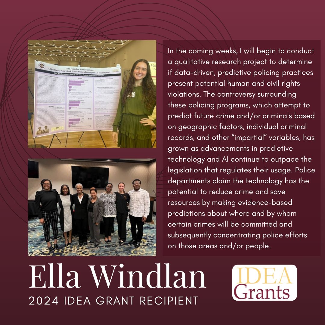 FSU_CRE's tweet image. Today, we would like to highlight Global Scholar, former UROP student, and 2024 IDEA Grant Recipient, Ella Windlan!

Read more about her IDEA Grant project here: buff.ly/3UCi7Pa 

#IDEAGrant #UROP #GlobalScholars