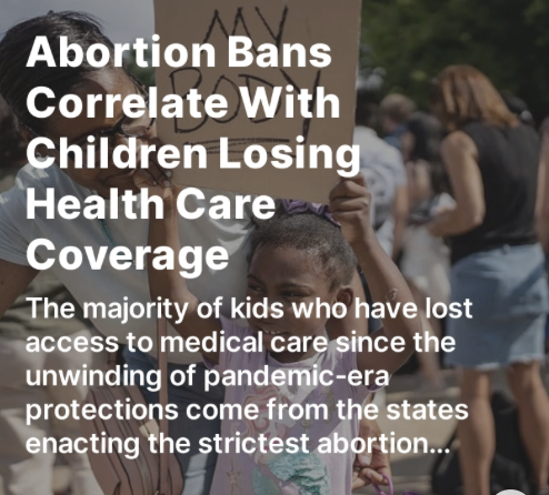 Be sure to read my latest, in which I discuss the correlation between Republicans' twisted dichotomy of denying children healthcare and extreme bans on abortion services, which are all being done to keep others unhealthy, impoverished, and controlled. shero.substack.com/p/abortion-ban…