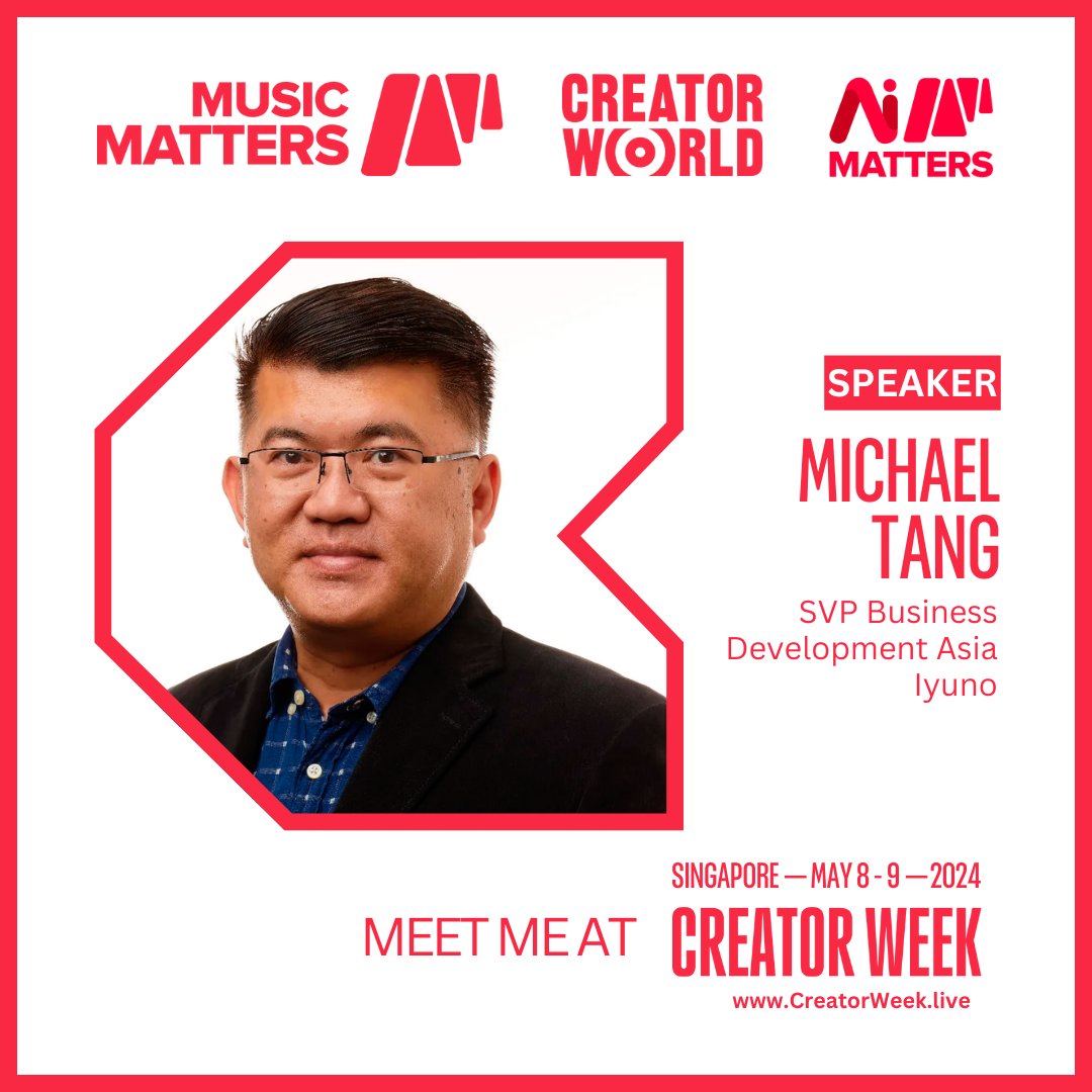 Iyuno's SVP, Business Development Asia Michael Tang will be speaking at CreatorWeek Singapore 2024 at the session 'Enhanced Localisation Strategies To Take Creators Global' on May 8, at the Ritz Carlton Singapore, JR. Ballroom from 2:00-2:30pm.