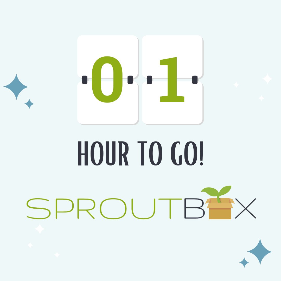 Are you ready for the May Sproutbox? One hour to go! #ConnectGrowServe