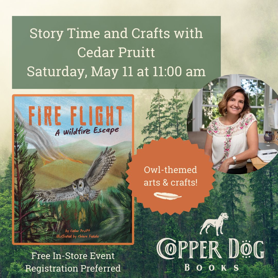 So excited for my reading at @copperdogbooks on Saturday, May 11! See you there! #owls #poetry #picturebooks #firefighting #wildfires #climatechange #authors #WritingCommunity #BeverlyMA