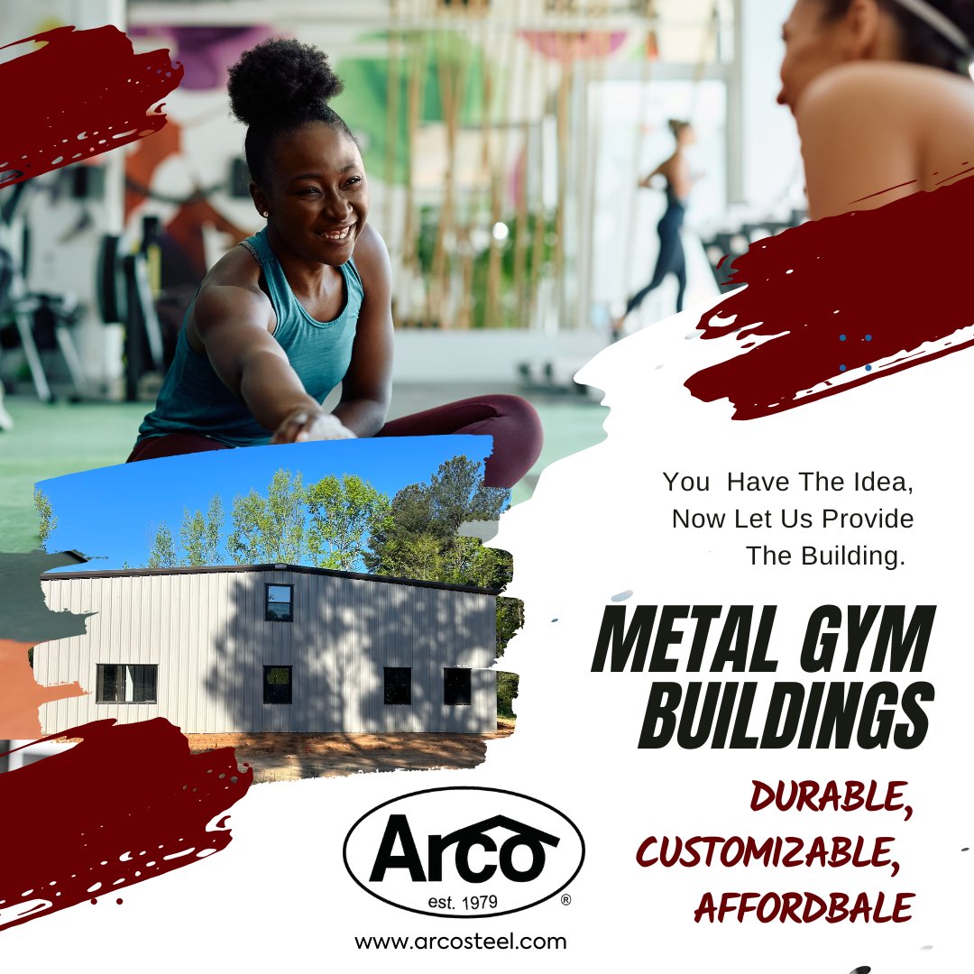 Gyms are a business of passion. You have the idea, now let us provide the building for it. #ArcoSteelBuildingSystems #MetalBuildings #PEMBs #SteelGymBuildings zurl.co/QTrF