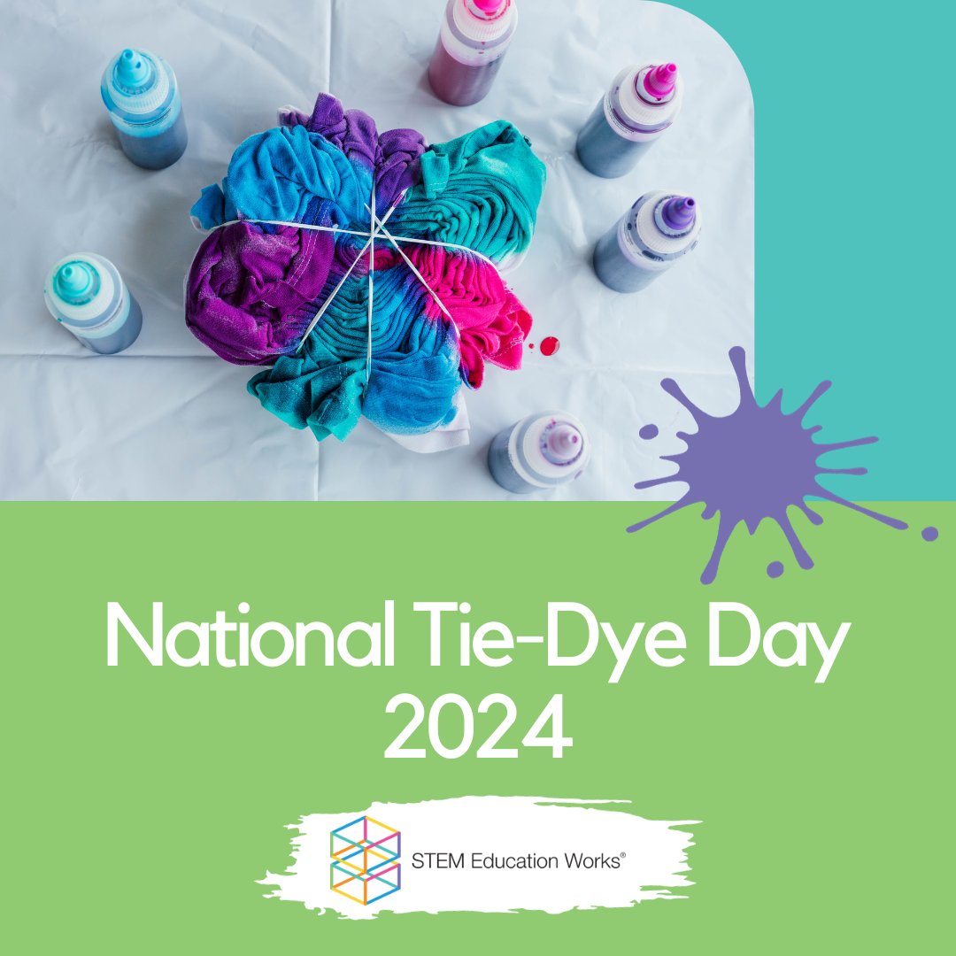 It's National Tie-Dye Day 🎨  Did you know creating colorful patterns on fabric is a fun and practical way for children to understand STEM?

Learn about STEM's connection to this arts and crafts activity here: stemjobs.com/how-does-tie-d…

#STEMEducation #MakeTimeForSTEM