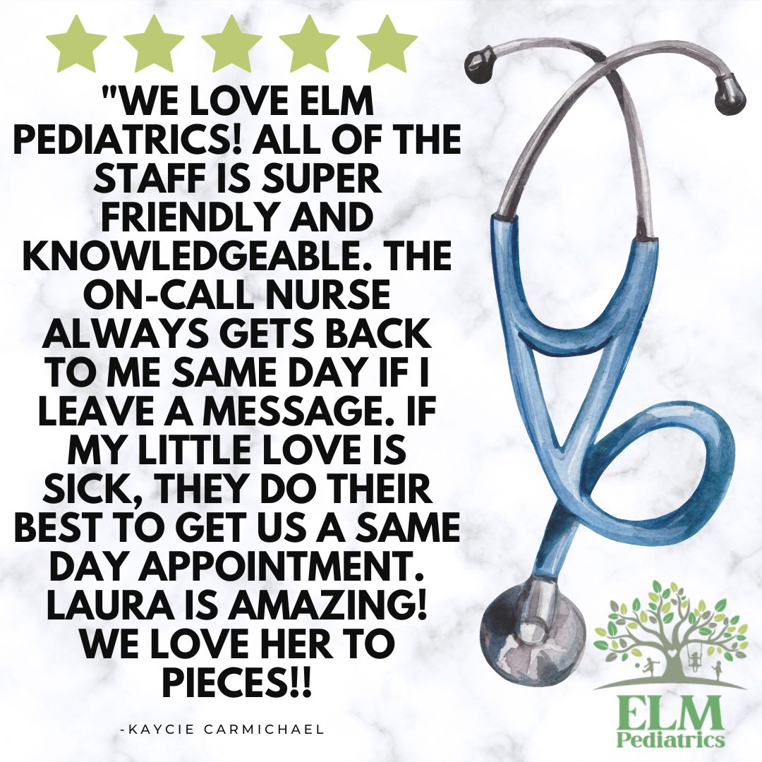 Thank you for the heartfelt 5-star review! 💖 Your kind words brighten our day and drive us to continuously provide exceptional service. We're grateful for your trust in us and can't wait to welcome you back soon! #ELMPediatrics #ThankfulTuesday

REVIEW US HERE:  ...