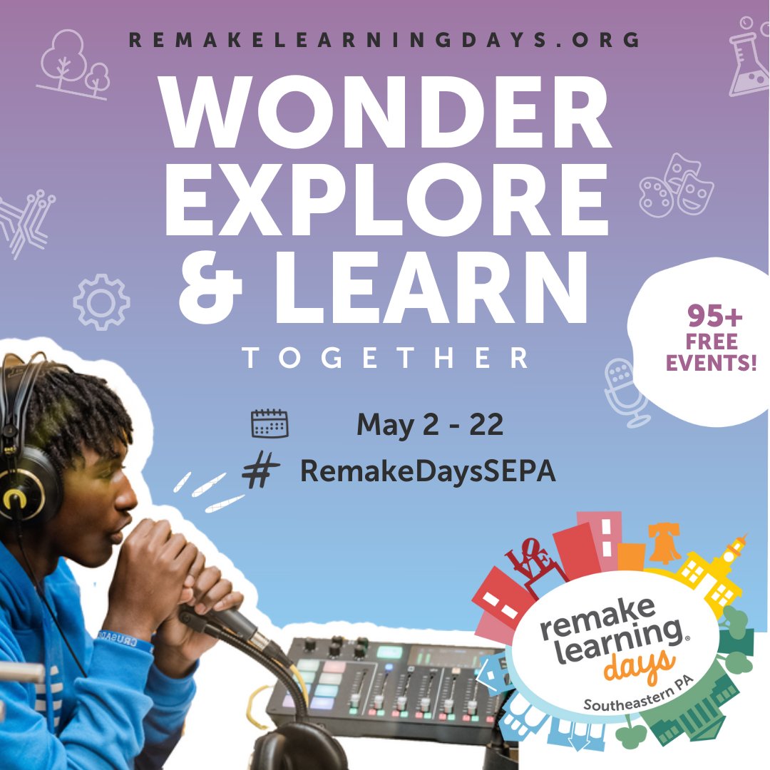 The Wagner's May #FirstSaturday on 5/4 is presented as part of #RemakeDays! This innovative learning festival for families and youth is partnering on events all around the world, including our exploration of all things #Space! loom.ly/9VzbhmM #RemakeDaysSEPA