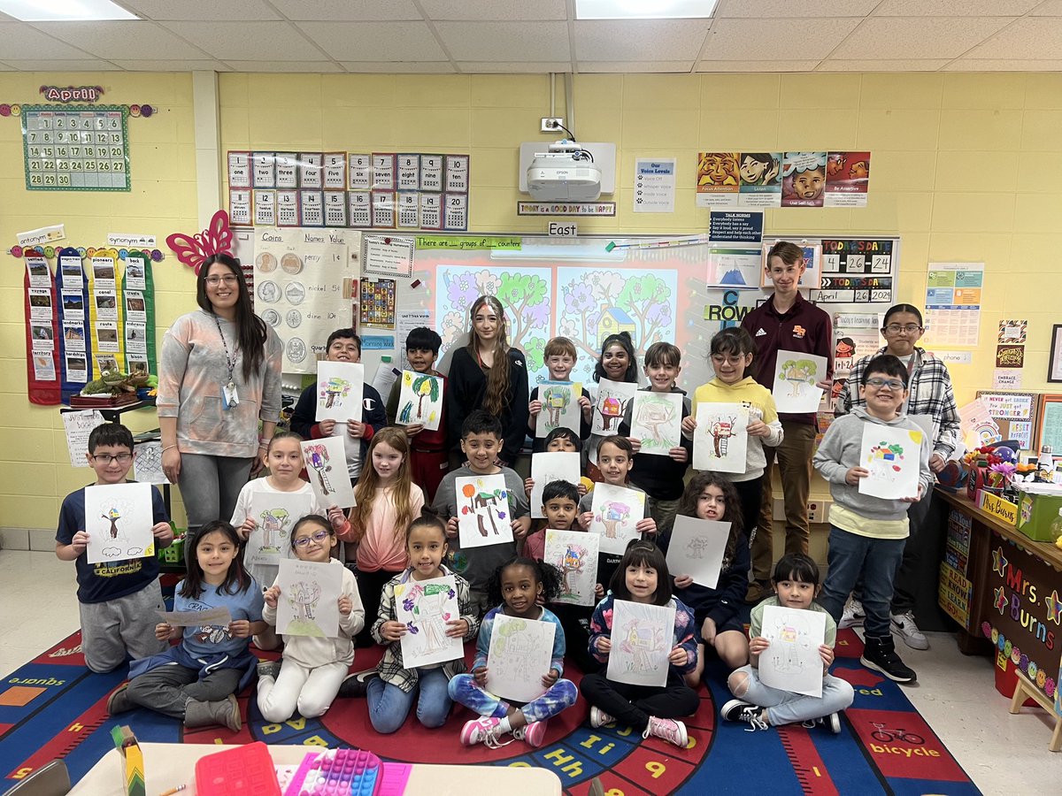 Mrs. Burns 2nd grade class with OLHMS peers during the Service Day last Friday.#d123