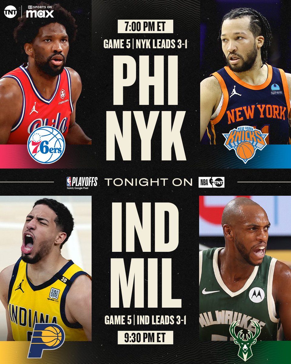 🏀 #NBAPlayoffs       🎙 Hosts: Pete Manzano & @NandoDeportes #PHIvNYK 20:00 🇦🇷🇺🇾 19:00 🇧🇴🇻🇪🇩🇴🇨🇱🇵🇾 18:00 🇨🇴🇵🇪🇪🇨🇵🇦 17:00 🇳🇮🇬🇹🇸🇻🇨🇷🇭🇳🇲🇽 #INDvMIL 22:30 🇦🇷🇺🇾 21:30 🇧🇴🇻🇪🇩🇴🇨🇱🇵🇾 20:30 🇨🇴🇵🇪🇪🇨🇵🇦 19:30 🇳🇮🇬🇹🇸🇻🇨🇷🇭🇳🇲🇽 💻📱 #NBAxLeaguePass 🤳 #NBAonTNT - #NBA Dale RT 🔃