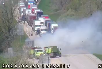 A semi fire and a back-up on I-65 SB at SR 10 (#Roselawn) which is blocking the roadway. Consider US 231 or SR 55. @INDOTNorthwest #ChicagoTraffic @WBBMNewsradio