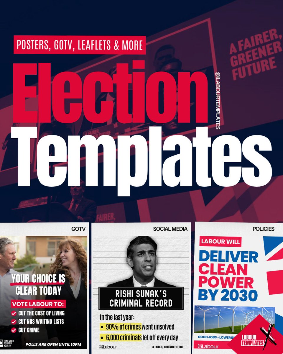 Using Canva to create Labour campaign materials is a must. Here are 400+ templates we've created to help you get started 👇 🔗 labourtemplates.com #UKLabour #LabourDoorstep #KeirStarmer #LabourParty #ToriesOut