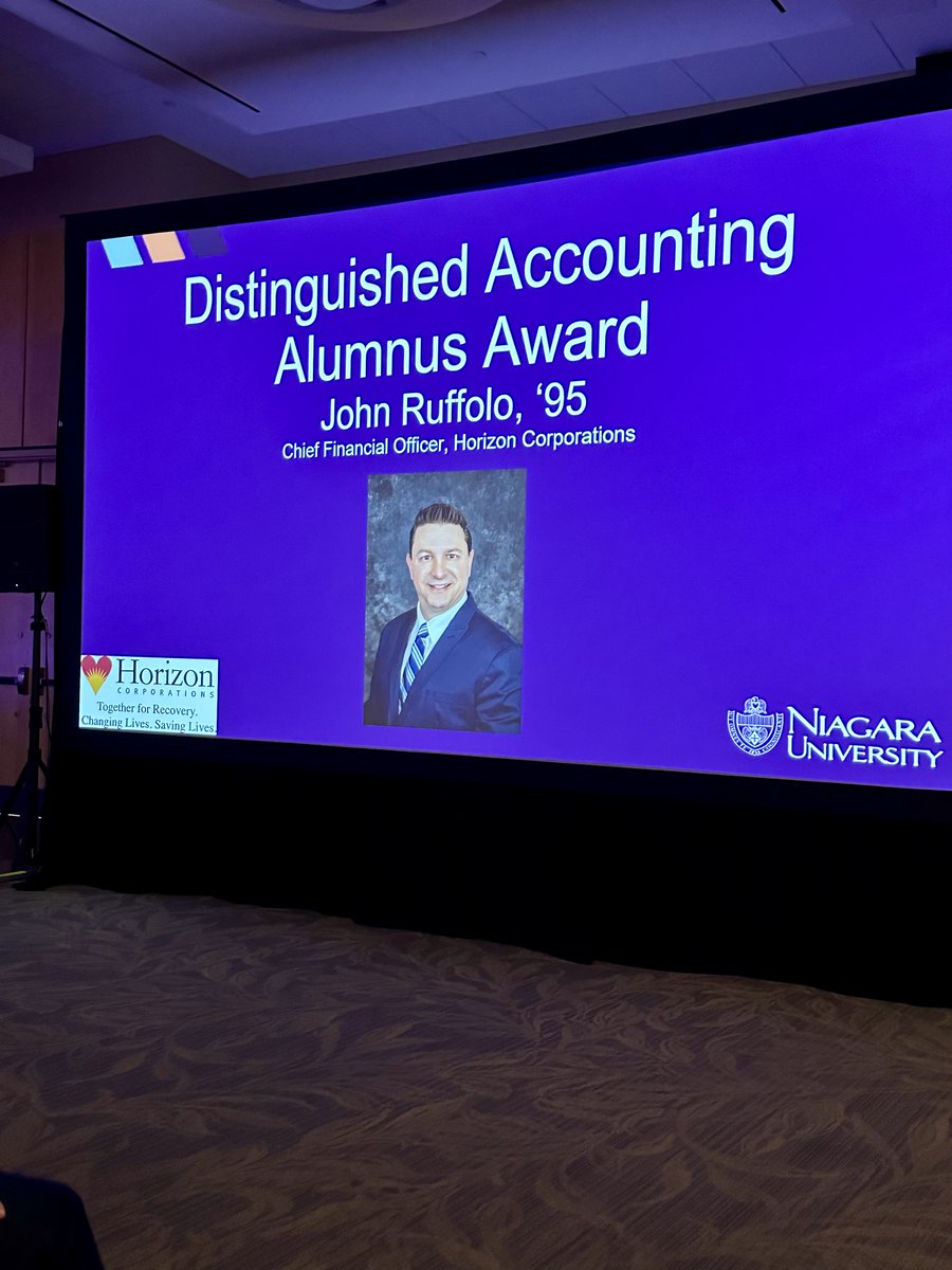 Congratulations to Horizon CFO, John Ruffolo, on receiving the @NiagaraUniv Distinguished Accounting Alumnus Award!🎉 John brings incredible leadership, vision, and dedication to the success of Horizon Corporations. We are so proud of you, John!👏

#Congratulations #BuffaloNY