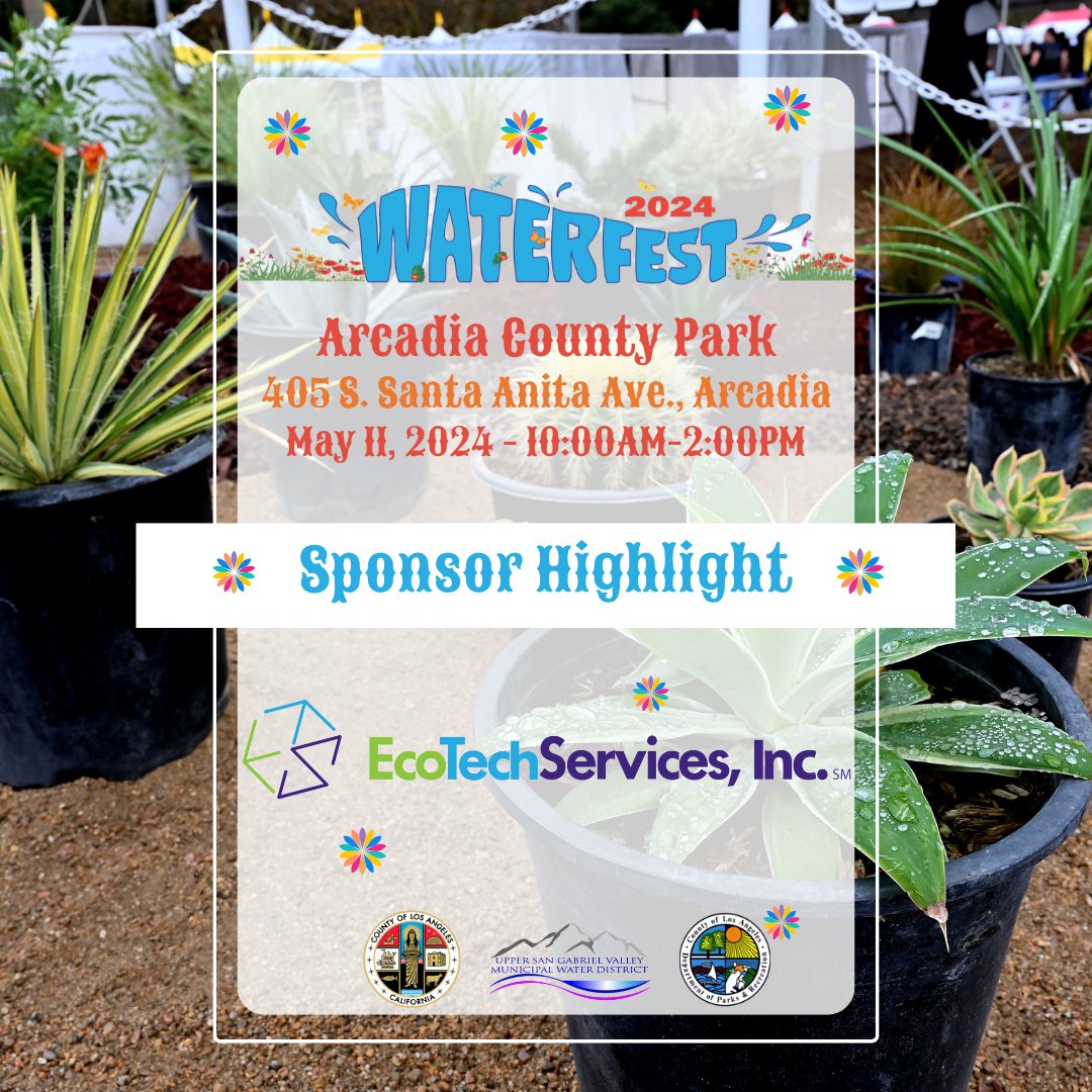 ✨Thank U✨to our Go Native sponsor, EcoTech, for their generous contribution for #WaterFest! Join us on May 11th for a day filled with fun activities, water education, live music, and much more! 
#SGV #SanGabrielValley #community #FreeEvents #conservation #Arcadia #LACountyParks