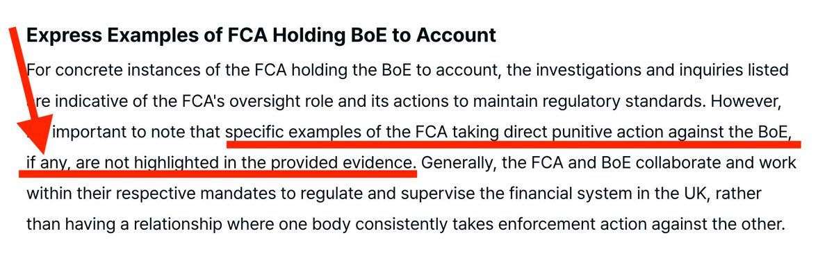 @Conservatives @bankofengland oh lol, ChatGPT cannot find any actual instances of the FCA holding the BoE to account.

'if any'. lol.