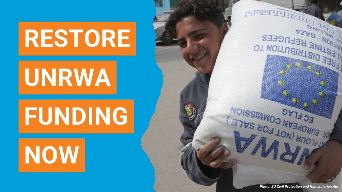 Cutting off U.S. funding to @UNRWA decimates the international community’s ability to respond to Palestinian civilians' needs in one of the worst humanitarian crises of our time. @POTUS @SpeakerJohnson and @SenSchumer, #RestoreUNRWAFundingNow! bit.ly/RestoreUNRWAFu…