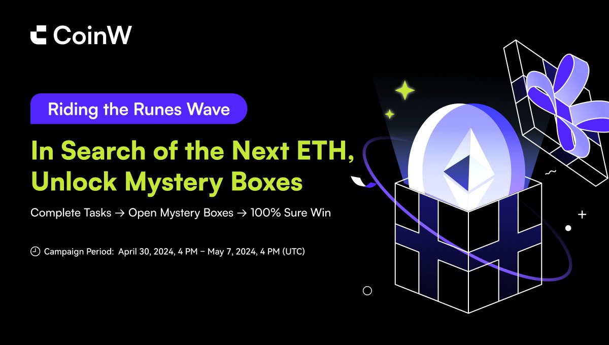 Unlock the mystery of the next #ETH at Labour Day Carnival's Night of Runes! 🎪 #CoinW 📅 April 30 - May 7, 4 PM UTC Complete tasks for lucky draw entries. Don't miss out on claiming your rewards: coinw.com/staticPage/en_… Learn more: coinw.zendesk.com/hc/en-us/artic…