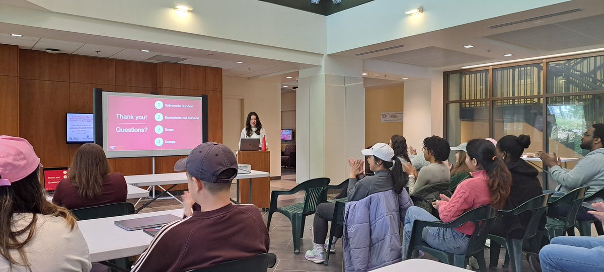 Another class of #VT24 defense! Congrats to Alyssa Rosenbaum on defending her thesis, 'Evaluating the Cross-Contamination Risks of Salmonella & Generic Escherichia coli on Agricultural Ground Covers in Produce Pre-Harvest Production.' 👩‍🌾🦠 @VTCals

Congrats, Alyssa! 🙌🎓