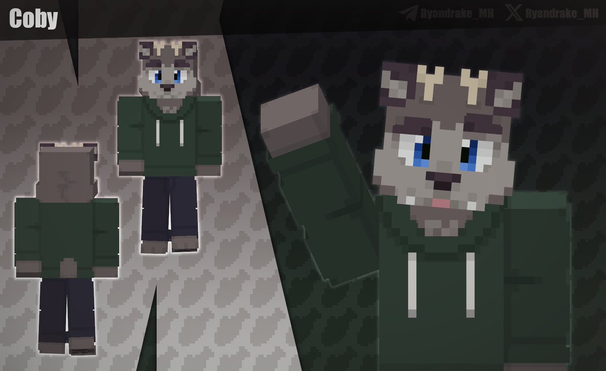 Coby - Custom commission. Thanks for your support!
 
ko-fi.com/i/IM4M5XJRQ1

I will be opening more commission slots later today.

#minecraft #minecraftskin #furry #furryfandom #furryart #FurrySkins