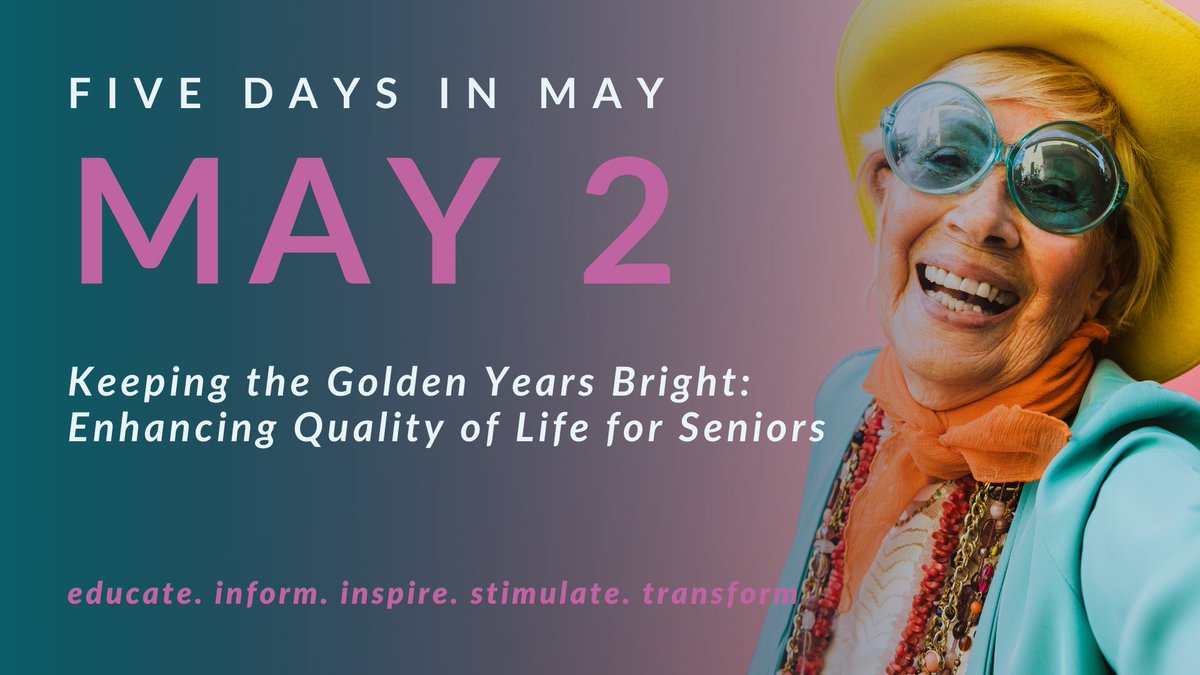 Five Days in May 2024: BC's annual health research showcase opens this Thursday (12 - 2:30 pm)! Join us for Keeping the Golden Years Bright: Enhancing #QualityofLife for #Seniors Register: zoom.us/meeting/regist…