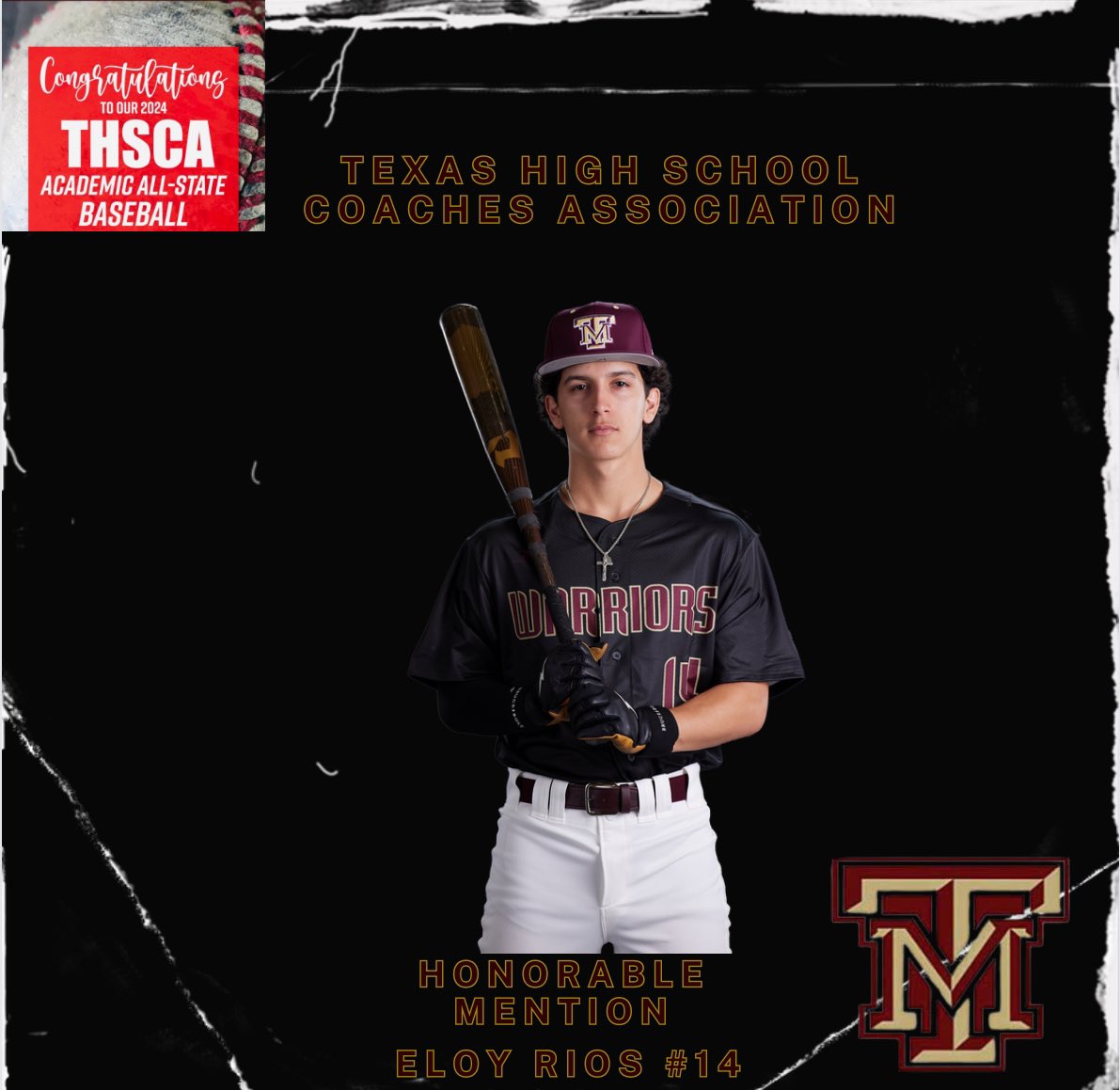 Congratulations @TMWarriorBSBL @erios2847 Academic All-State #ShowTime