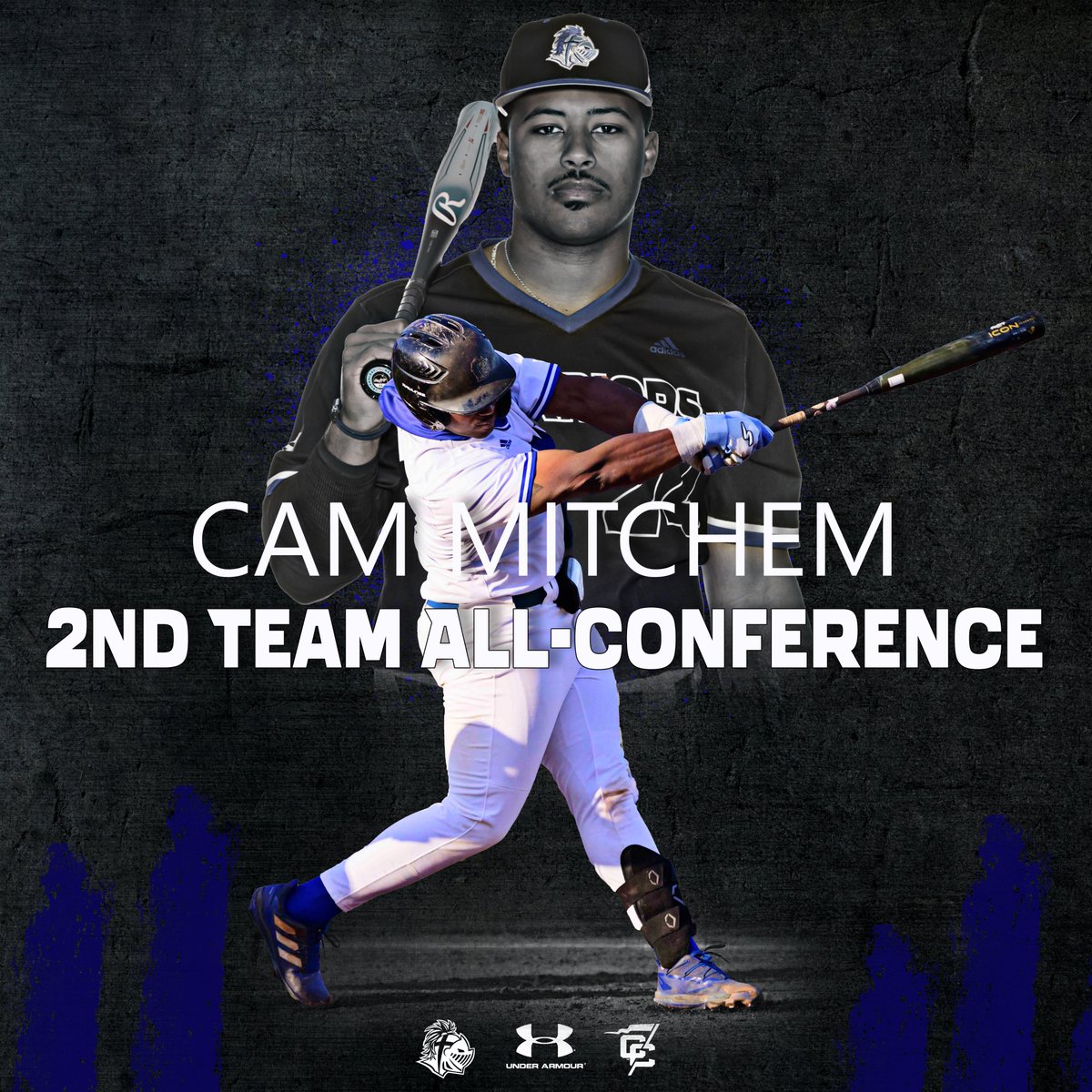 Congratulations to @SWUBaseball first baseman Cam Mitchem on his selection to the @ConfCarolinas All-Conference Second Team! Mitchem led the Warriors with 13 HRs and 13 doubles while also driving in 53 runs during his senior campaign #TeamSWU #ncaad2 #conferencecarolinas