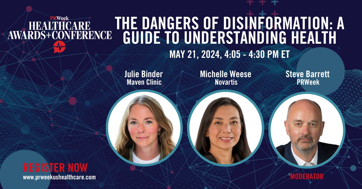 Michelle Weese of @Novartis joins the panel to shed light on the consequences of bad information and the tools required to filter out truth from falsehood. Regsiter today! brnw.ch/21wJkBO #PRWHealthcareAwardsUS #healthcarecomms