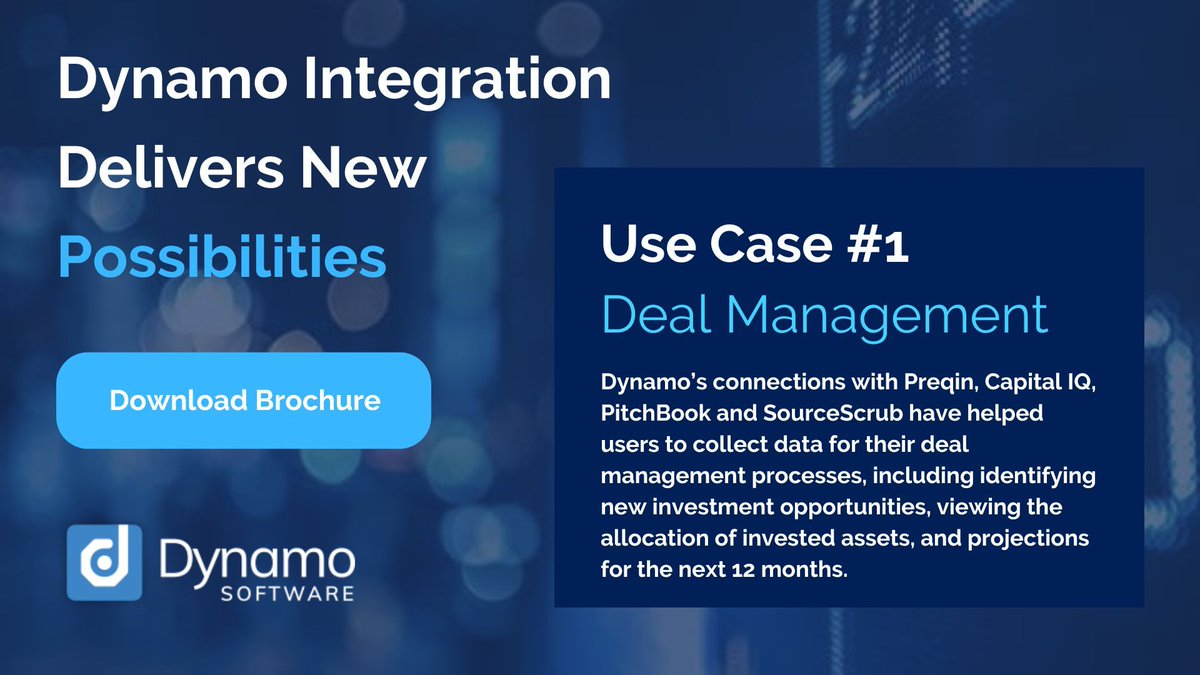 Did you know Dynamo users can leverage our integration ecosystem to aggregate data for a number of uses? Download our integration brochure to learn more: buff.ly/3TqsdjW #DataIntegration #FinTech #UseCases