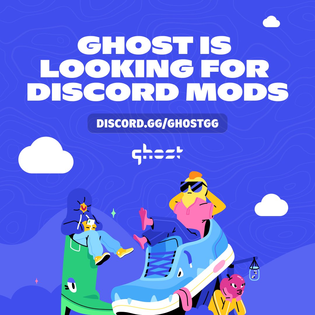 Ghost is looking to expand our Discord community mod team and we want YOU.. 🫵 To apply if you’d like to join 👉👈
