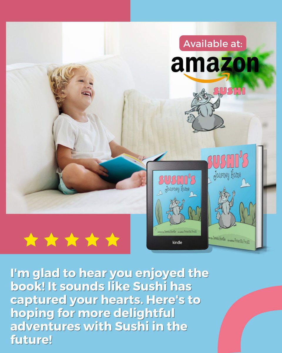 Your enjoyment of the book warms my heart! It sounds like Sushi has become quite the beloved character. Wishing you many more enchanting adventures with Sushi in the days to come! . #sushisjourneyhome #adventuresinlove #uniquebabyraccoon #outdooradventures #mishapsandlove