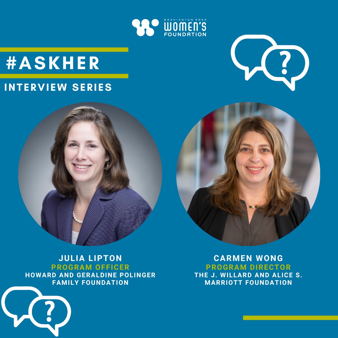 Check out our latest #AskHer interview with ECEFC Co-chairs, Julia Lipton (Program Officer at Howard and Geraldine Polinger Family Foundation) and Carmen Wong (Program Director at The J. Willard and Alice S. Marriott Foundation)!⁠ ⁠ 👉 Learn more: thewomensfoundation.org/2024/ecefc-co-…