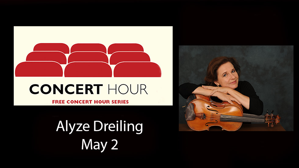 CONCERT HOUR #Free Concert Hour Series Alyze Dreiling #violin 📆5/2 ⏱1pm LIVE at the Howard Brubeck Theatre! #freeconcert #violin #guitar #percussion