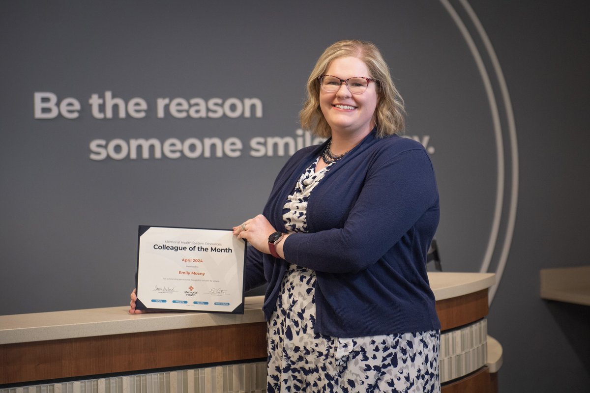 Congrats Emily Mocny, organization development consultant & MH System Resources Colleague of the Month for April. Emily is highly regarded as a change management guru. “Emily never does anything without giving it 110%,” wrote her nominator.