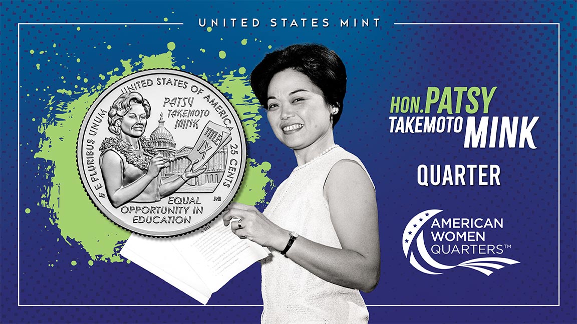 Patsy Mink served in the Hawaii Territorial House of Representatives, the Hawaii Territorial Senate, & the Hawaii State Senate. In 1964 she became the first woman of color elected to the U.S. Congress. Learn more about Mink & #HerQuarter here: bit.ly/3pZ90ve