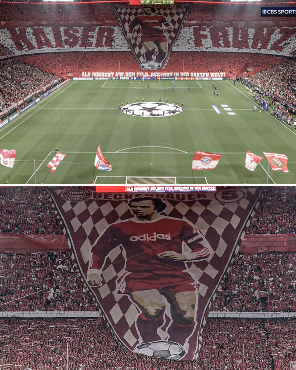 This tifo dedicated to the late Franz Beckenbauer ❤️ Class from Bayern Munich! 👏