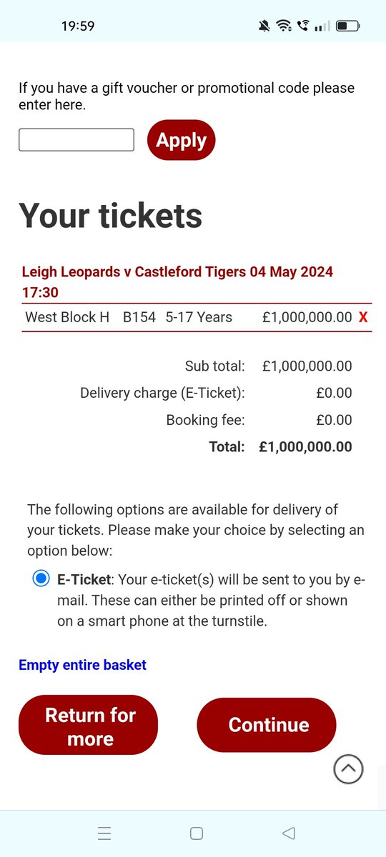 joebean09's tweet photo. @derek_beaumont Don't think I can afford this ticket for Saturday 😂😂😂 https://t.co/ZL5PszHnA3
