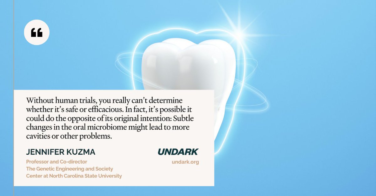 One startup has said a genetically modified microbe could prevent cavities. Experts, though, have safety and ethical concerns. The latest story from science writer @ChristinaSzal. ▶️Read more: undark.org/2024/04/17/bru…