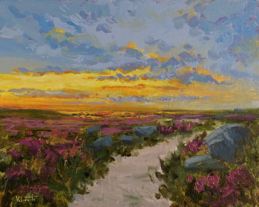 Here's hoping May brings us some sunshine. In the meantime let the sumptuous colours in Greta Vilidaite's oil painting entry to this year's TALP, 'Sunset on the Heather', add a splash of warmth to the end of April.
Just 7 days until selection for our 2024 exhibitions takes place!