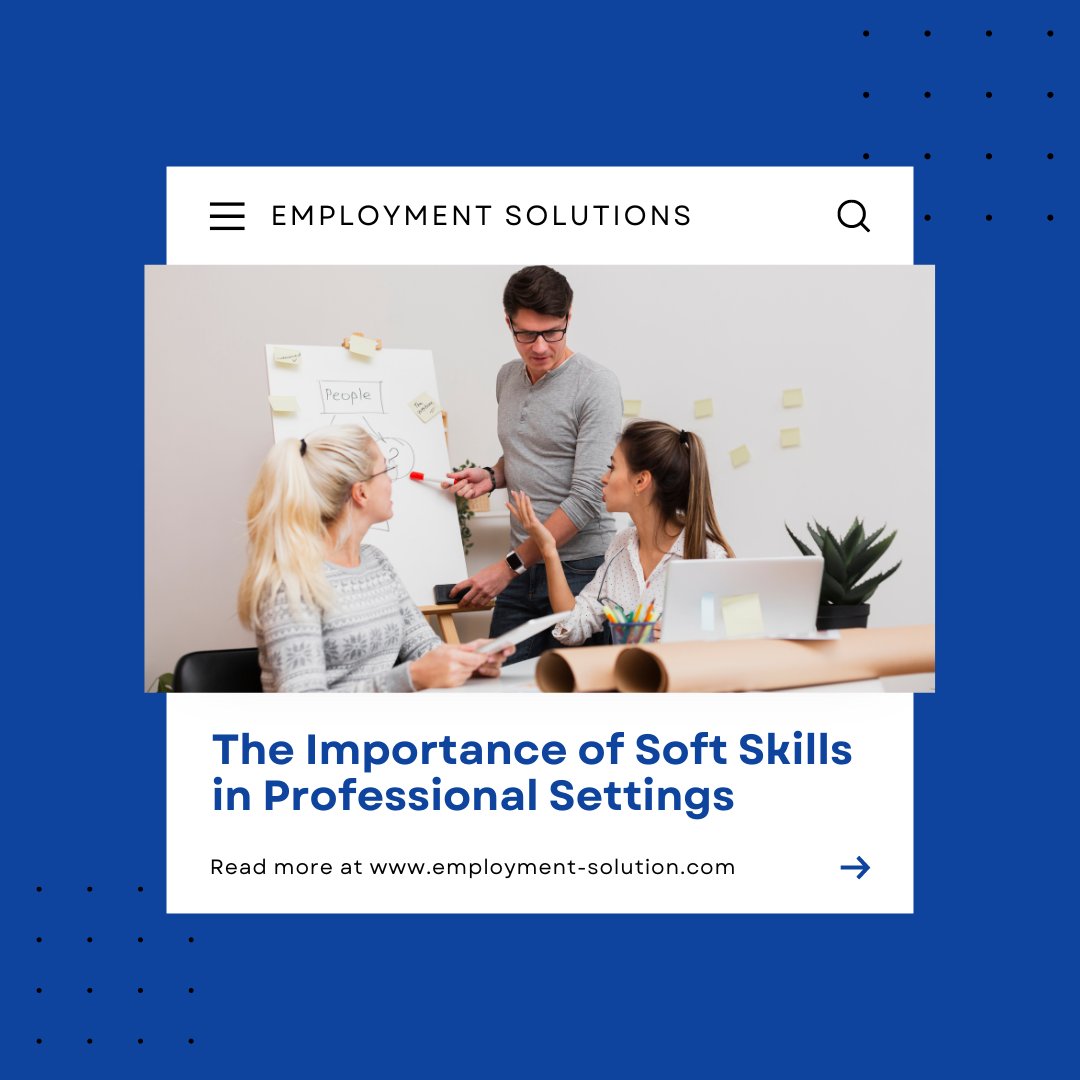 In our latest blog, learn the importance of soft skills in professional settings and how they can impact your career success. 

#careerdevelopment #softskills #professionalgrowth