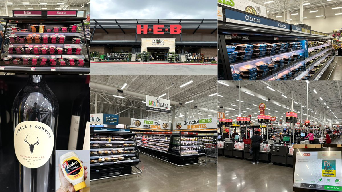Embarking on the #RemarkableRetail tour in Dallas, part 1! Ventured into @HEB w/ @StevenPDennis, where the expansive pre-prepared food section caught my eye & the visual self-checkouts left me impressed. Couldn't resist grabbing @DukesMayonnaise for my @LastRequestBBQ show!