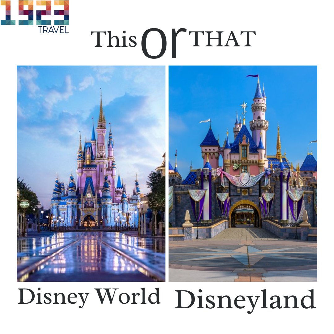 🏰✨ Let's Play a Game of This or That! 🎢🌴

Which Disney destination steals your heart? 💖 

Which Disney dream will you choose? Comment below with your favorite Disney destination! 🌟🎡 

#ThisOrThat #DisneyMagic #ChooseYourAdventure #1923Travel 🚀🏝️