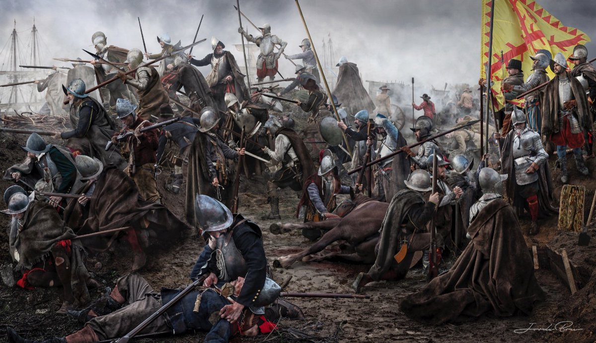 La última de mis fotocomposiciónes sobre los Tercios españoles, ' la Batalla de Empel'. Esta va directa y en exclusiva para el Regimiento de Infantería 'Isabel la Católica ' n 29. @EjercitoTierra