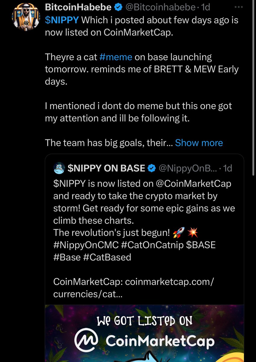 $NIPPY Launches on uniswap on base in one hour. I previously mentioned that ill be getting my self a bag just incase this runs like BRETT & MEW. Lets see how it goes.